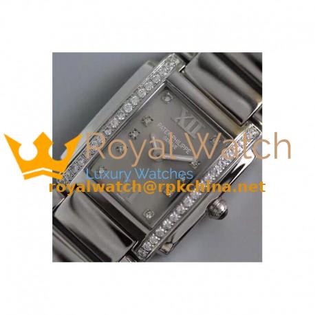 Replica Patek Philippe Ladies Twenty-4 4910/10A-010 Noob Stainless Steel Anthracite Dial Swiss Ronda Quartz