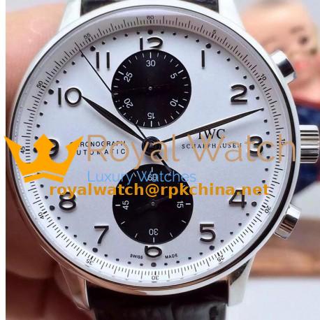 Replica IWC Portuguese IW3714 Chronograph Stainless Steel White & Black Dial Swiss IWC 89000
