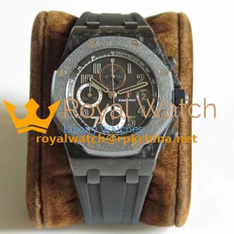 Replica Audemars Piguet Royal Oak Offshore Ginza 7 26205AU.OO.D002CR.01 JF V2 Forged Carbon Black Dial Swiss 3126