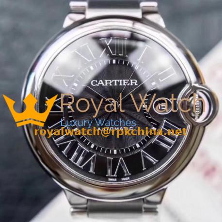 Replica Ballon Bleu De Cartier 42MM WSBB0003 V6F V5 Stainless Steel Black Dial Swiss 2824-2
