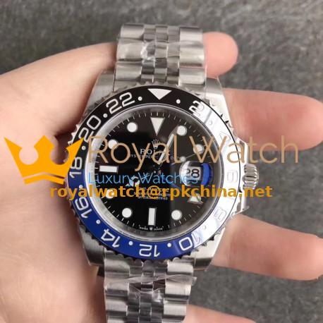 Replica Rolex GMT-Master II 116710BLNR EW Stainless Steel Black Dial Swiss 2836-2