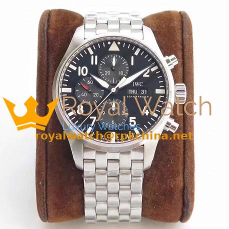 Replica IWC Pilot Chronograph IW377710 ZF Stainless Steel Black Dial Swiss 7750