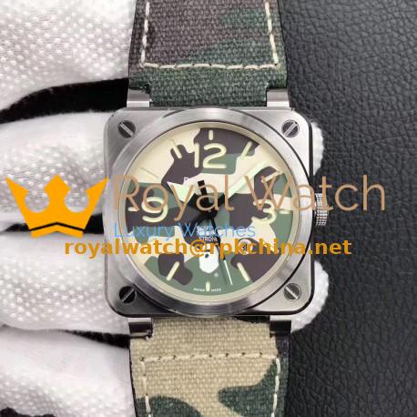 Replica Bell & Ross BR 03-92 Steel Bape Noob V3 Stainless Steel Camouflage Apes Dial M9015