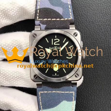 Replica Bell & Ross BR 03-92 Steel Bape Noob V3 Stainless Steel Black Apes Dial M9015