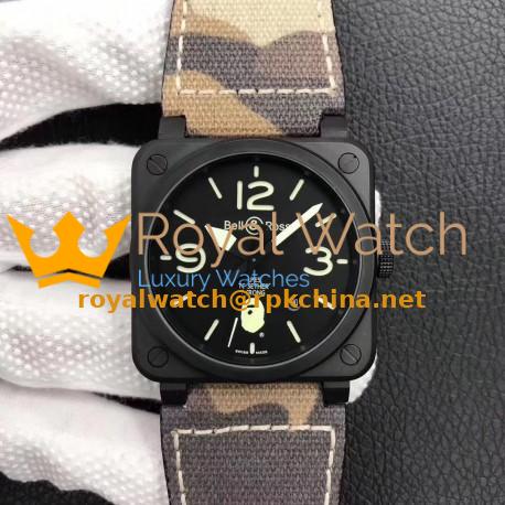 Replica Bell & Ross BR 03-92 PVD Bape Noob V3 PVD Black Apes Dial M9015