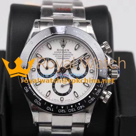Replica Rolex Daytona Cosmograph 116500LN GM Stainless Steel 904L White Dial Swiss 4130 Run 6@SEC