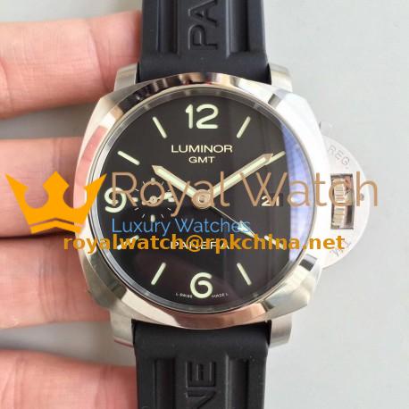 Replica Panerai Luminor Marina 1950 3 Days GMT PAM320 VS V2 Stainless Steel Black Dial Swiss P9001
