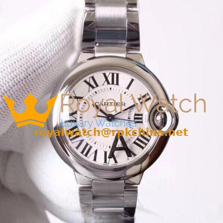 Replica Ballon Bleu De Cartier 33MM W6920071 AF Stainless Steel Silver Dial Seiko NH05A