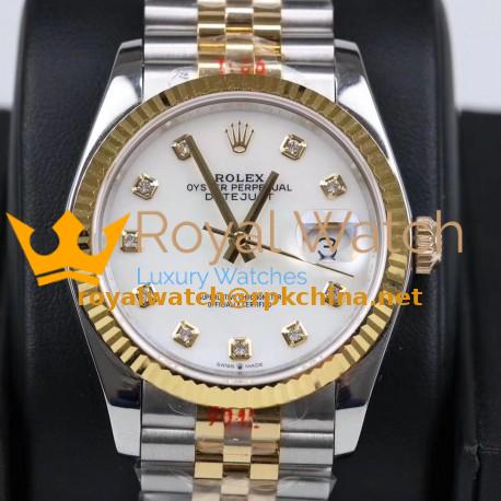 Replica Rolex Datejust 36MM 116233 GM Stainless Steel 904L & Yellow Gold White Dial Swiss 2824-2