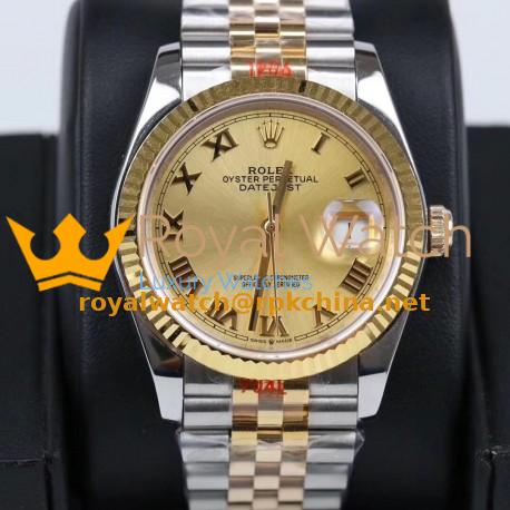Replica Rolex Datejust 36MM 116233 GM Stainless Steel 904L & Yellow Gold Champagne Dial Swiss 2824-2