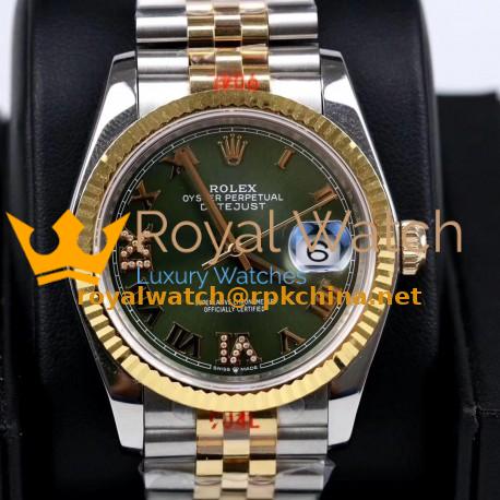 Replica Rolex Datejust 36MM 116233 GM Stainless Steel 904L & Yellow Gold Green Dial Swiss 2824-2