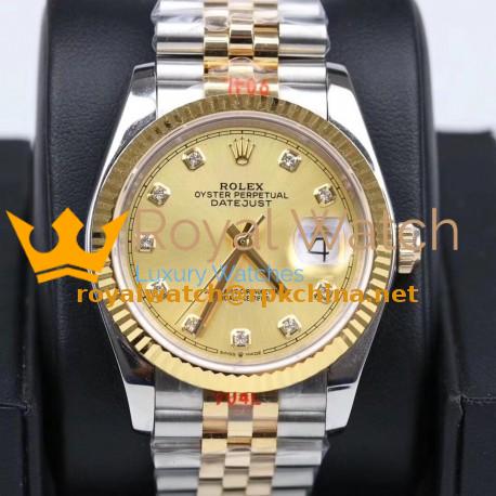 Replica Rolex Datejust 36MM 116233 GM Stainless Steel 904L & Yellow Gold Champagne Dial Swiss 2824-2