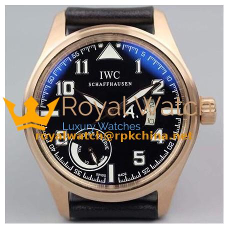 Replica IWC Pilot Antoine De Saint Expert IW320103 42MM Power Reserve Rose Gold Black Dial Swiss 79320