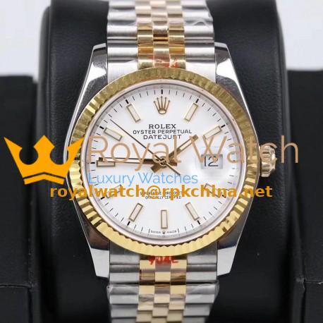 Replica Rolex Datejust 36MM 116233 GM Stainless Steel 904L & Yellow Gold White Dial Swiss 2824-2