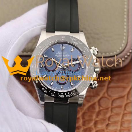 Replica Rolex Daytona Cosmograph 116519LN Noob V2 Stainless Steel 904L Blue Dial Swiss 4130 Run 6@SEC