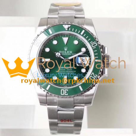 Replica Rolex Submariner Date 116610LV NAIL Maker Stainless Steel 904L Green Dial Swiss 3135