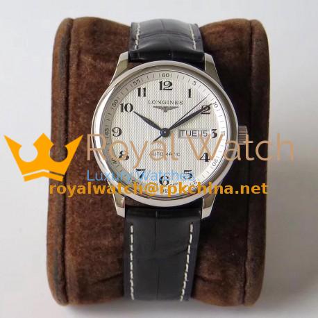 Replica Longines Master Day-Date L2.755.4.78.3 KZ Stainless Steel Silver Dial Swiss L636