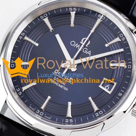 Replica Omega De Ville Hour Vision Co-Axial 41MM 431.33.41.21.03.001 AC Stainless Steel Blue Dial Swiss 8500