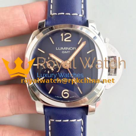 Replica Panerai Luminor 1950 3 Days GMT Acciaio PAM688 VS V2 Stainless Steel Blue Dial Swiss P9001