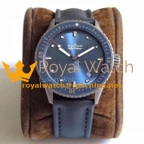 Replica Blancpain Fifty Fathoms Bathyscaphe 5000-0240-O52A ZF Ceramic Shiny Blue Dial Swiss 1315
