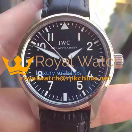 Replica IWC Pilot Mark XVI IW3255 Stainless Steel Black Dial Swiss 2892