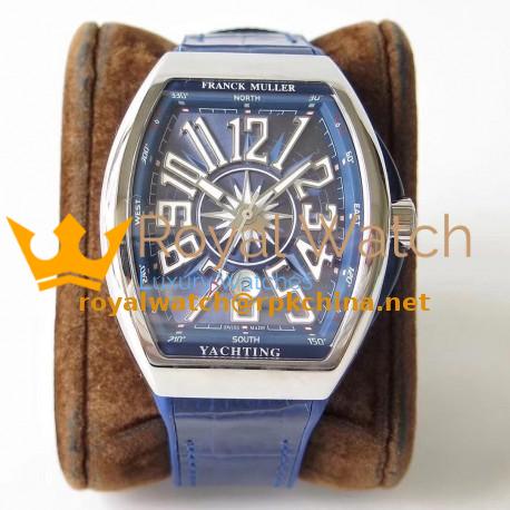 Replica Franck Muller Vanguard Yachting V45 SC DT AC BL OX Stainless Steel Blue Dial Swiss 2824-2