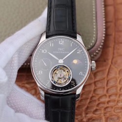 Portugieser Tourbillon Power Reserve Moonphase Noob Factory V2 SS Black Dial Swiss Tourbillon