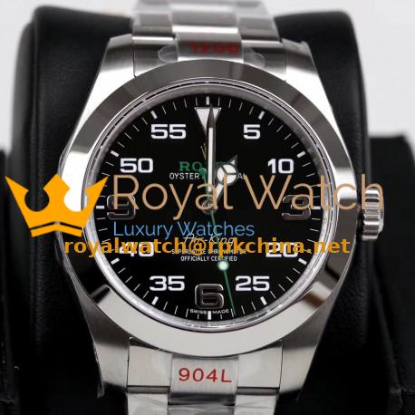 Replica Rolex Air-King 116900 GM Stainless Steel 904L Black Dial Swiss 3131
