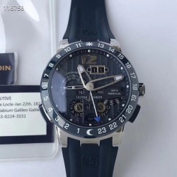 El Toro GMT +/- Perpetual Calendar 329-80 TWAF SS Blue Dial Swiss UN-32