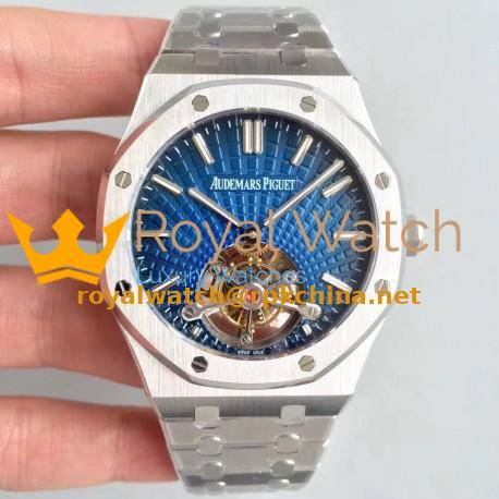 Replica Audemars Piguet Royal Oak Tourbillon Extra Thin 26522 R8 Stainless Steel Blue Dial Swiss 2924