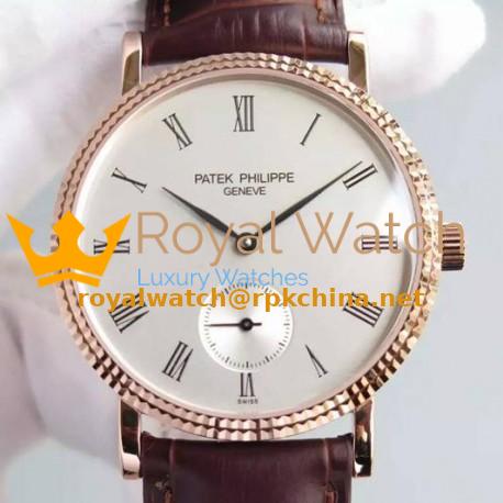 Replica Patek Philippe Calatrava 5119R Rose Gold White Dial Swiss 215PS