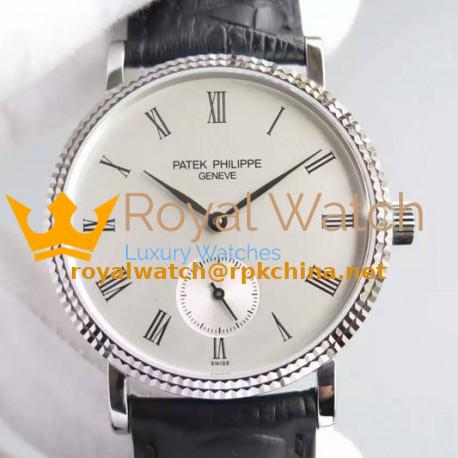 Replica Patek Philippe Calatrava 5119G Stainless Steel White Dial Swiss 215PS