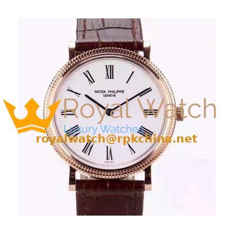 Replica Patek Philippe Calatrava 5120R Rose Gold White Dial Swiss PP 240