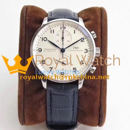 Replica IWC Portugieser Chronograph IW371446 ZF V2 Stainless Steel Silver Dial Swiss 7750