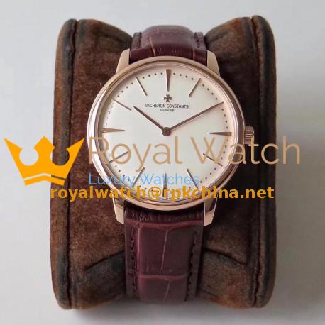 Replica Vacheron Constantin Patrimony 81180/000R-9159 KZ Rose Gold Silver Dial Swiss VC1400