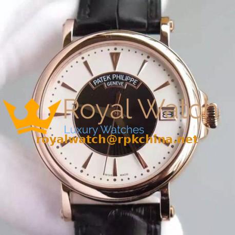 Replica Patek Philippe Calatrava 5153 Rose Gold White & Black Dial Swiss 324SC