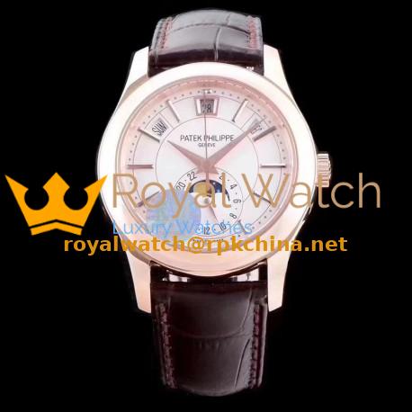 Replica Patek Philippe Annual Calendar 5205R-001 KM Rose Gold White Dial Swiss 324SQALU 24H/206