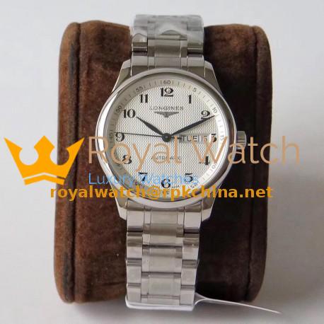 Replica Longines Master Day-Date L2.755.4.78.6 KZ Stainless Steel Silver Dial Swiss L636