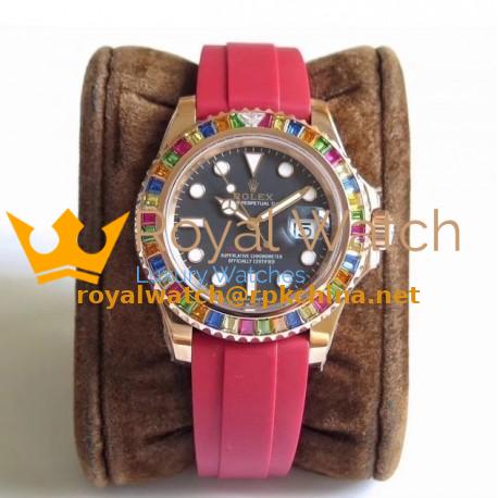 Replica Rolex Yacht-Master 40 116695SATS N Stainless Steel 904L With 18K Rose Gold Wrapped & Diamond Black Dial Swiss 2836-2