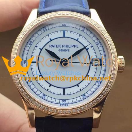 Replica Patek Philippe Calatrava 5296 Rose Gold Diamonds Bezel Swiss 324SC