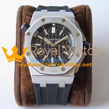 Replica Audemars Piguet Royal Oak Offshore Diver 15710ST.OO.A002CA.01 JF V9 Stainless Steel Black Dial Swiss 3120