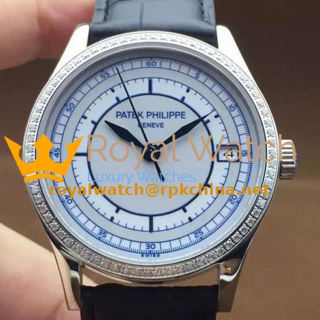 Replica Patek Philippe Calatrava 5296 Stainless Steel Diamonds Bezel Swiss 324SC