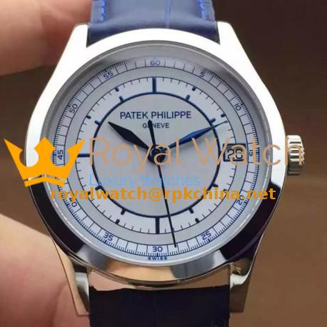 Replica Patek Philippe Calatrava 5296 Stainless Steel White & Blue Dial Swiss 324SC