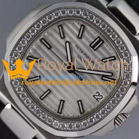 Replica Patek Philippe Nautilus Jumbo 5711 Stainless Steel Diamonds Bezel Swiss 2824
