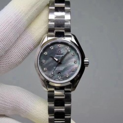 Seamaster Aqua Terra 150M Ladies 34mm 220.10.34.20.57.001 3SF SS Grey Mother Of Pearl Dial Swiss 8520