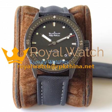 Replica Blancpain Fifty Fathoms Bathyscaphe 5000-0130-B52A ZF Ceramic Black Dial Swiss 1315