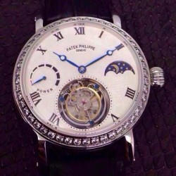 Tourbillon Moonphase Power Reserve SS Diamonds Bezel Swiss Tourbillon