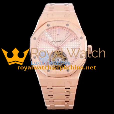 Replica Audemars Piguet Royal Oak Tourbillon Extra Thin 26522 JF Rose Gold Rose Gold Dial Swiss Tourbillon