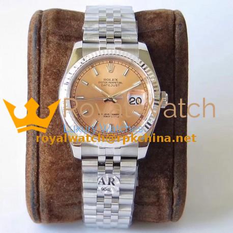 Replica Rolex Datejust 36MM 116234 AR V2 Stainless Steel 904L Rose Gold Dial Swiss 3135