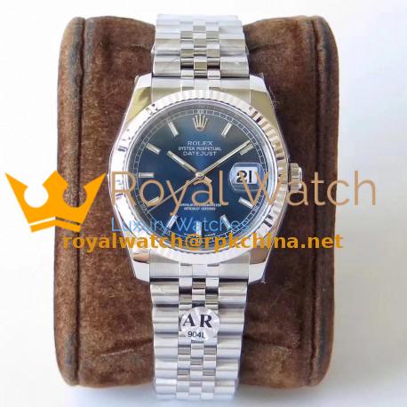 Replica Rolex Datejust 36MM 116234 AR V2 Stainless Steel 904L Blue Dial Swiss 3135